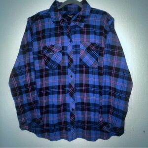 New Look Blue and Pink Casual Button Down Shirt